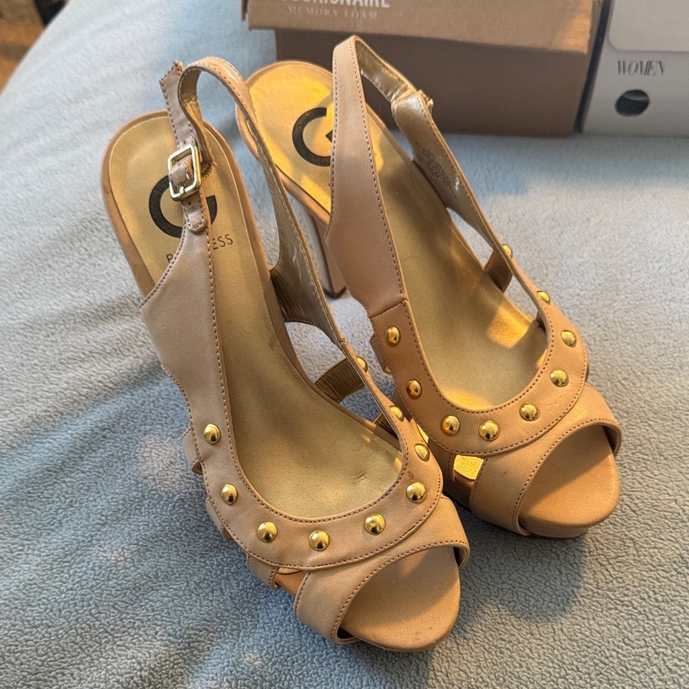 Guess Beige Studded Women's Heels